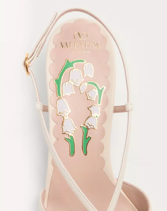 Valentino Bowow Slingback Pumps In Kidskin With Mirrors And Crystals 45Mm - Image 6